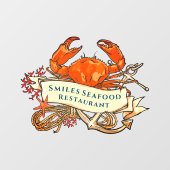 Crab Seafood Restaurant Front anpassen Fensteraufkleber (Blatt)