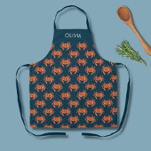 Crab Seaside Pattern Personalisiert Name Schürze