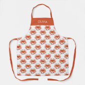 Crab Seaside Pattern Personalisiert Name Schürze (Vorderseite)