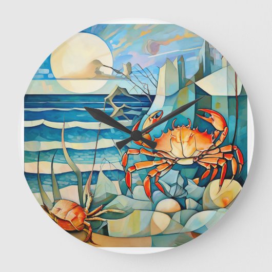 Crab Serenade Große Wanduhr (Vorderseite)