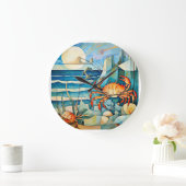 Crab Serenade Große Wanduhr (Zuhause)