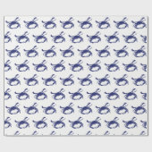 Crab Silhouette #1, die Blau Zeichne Geschenkpapier (Flach)