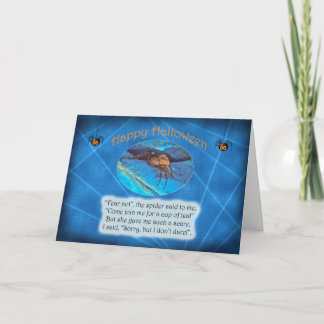 Crab Spider Happy Halloween Card Karte