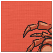 Crab Starfish Orange Red Fabric Stoff (Nahaufnahme)
