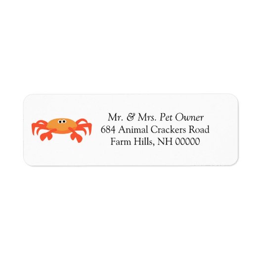 Crab Theme Rücksendeadressen-Aufkleber Stickers (Vorne)