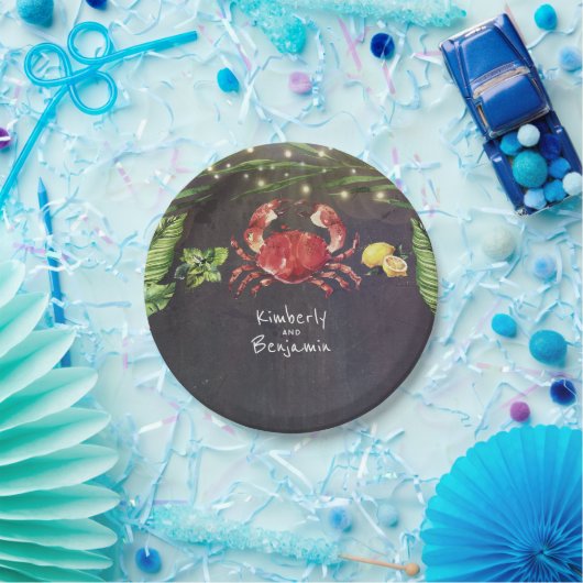 Crab Tropical Beach Pappteller (Party)