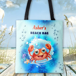 Crab Türkise Blue Boy Pool Beach Individuelle Name Tasche
