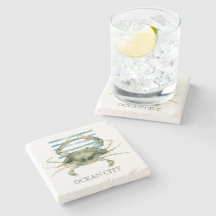 CRAB Watercolor CRAB Art Beach Küste OZEAN STADT