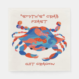 Crab Watercolor Paper Teller Napkins Serviette