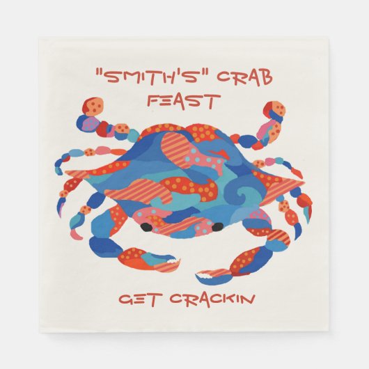 Crab Watercolor Paper Teller Napkins Serviette (Vorderseite)