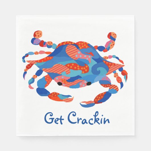 Crab Watercolor Paper-Teller Serviette (Vorderseite)