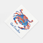 Crab Watercolor Paper-Teller Serviette (Ecke)