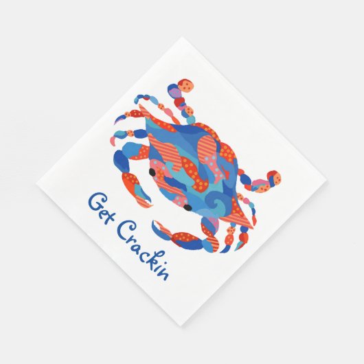 Crab Watercolor Paper-Teller Serviette (Ecke)