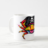 Crab Wears Pirate Hat - Funny T-Shirt Kaffeetasse (Vorderseite Links)