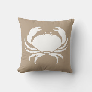 CRAB WEISS auf braunem Kissen