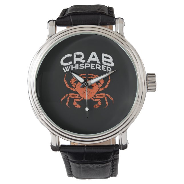 Crab Whisperer Vintag Crabbing Armbanduhr (Vorderseite)