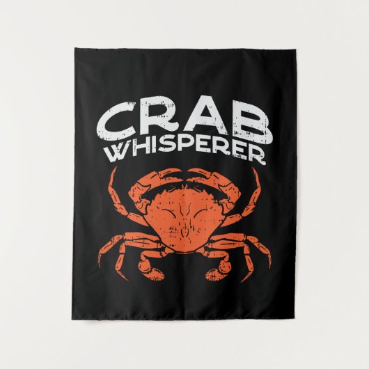 Crab Whisperer Vintag Crabbing Wandteppich (Vorderseite)