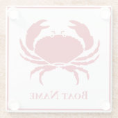 CRAB WHITE auf BLACK Stilvolle, moderne Streifen z Glasuntersetzer (Rückseite)