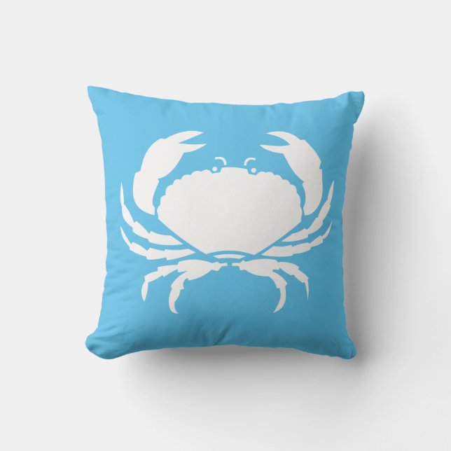 CRAB WHITE nur blaues Kissen (Vorderseite)