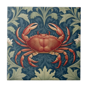 Crab William Morris Stil Nautic Sea Life Fliese