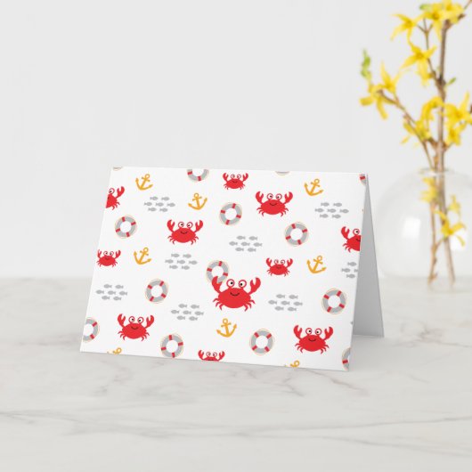 Crab with Lifebuoy Karte (Gelbe Blume)