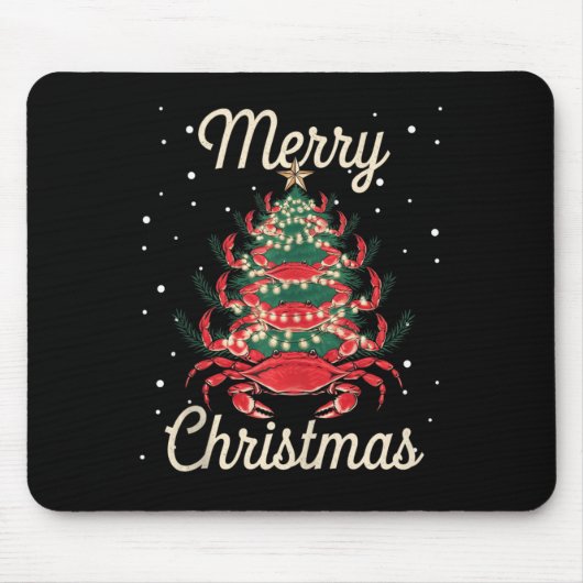 Crab Xmas Tree Crab Weihnachtsbaum Mousepad (Vorne)