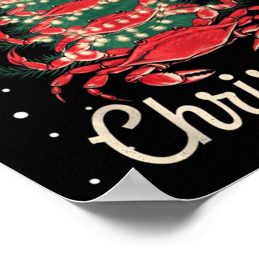 Crab Xmas Tree Crab Weihnachtsbaum Poster (Ecke)