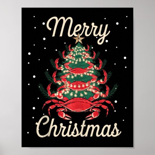 Crab Xmas Tree Crab Weihnachtsbaum Poster (Vorne)
