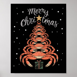 Crab Xmas Tree Crab Weihnachtsbaum Tank Top1 Poster