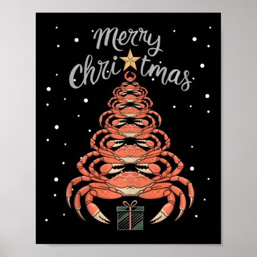 Crab Xmas Tree Crab Weihnachtsbaum Tank Top1 Poster (Vorne)