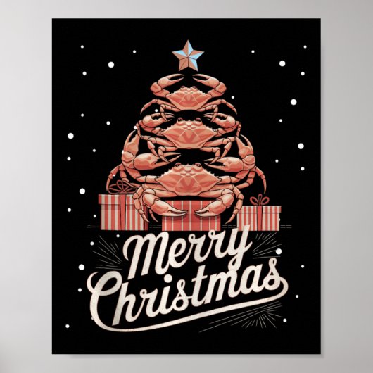 Crab Xmas Tree Crab Weihnachtsbaum Tank Top3 Poster (Vorne)