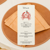 Crab Zeichnend Kräuterfest Abendessen Party Menü Menükarte