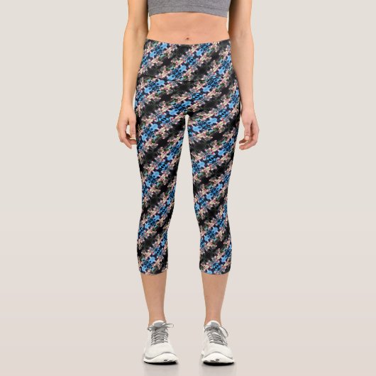 Crabaple Blume Blossom Abstraktes Muster Capri Leggings (Vorderseite)