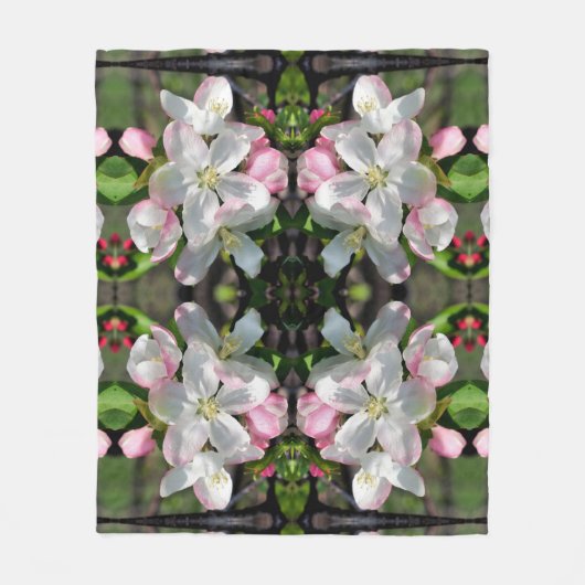 Crabappapapulver Frühlingsblüten Abstrakt Fleecedecke (Vorderseite)