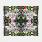 Crabappapapulver Frühlingsblüten Abstrakt Fleecedecke (Vorderseite (Horizontal))