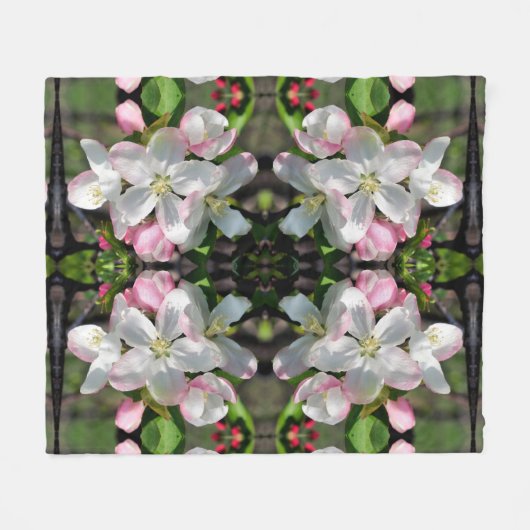Crabappapapulver Frühlingsblüten Abstrakt Fleecedecke (Vorderseite (Horizontal))