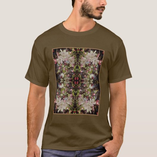 Crabappelblüten Vintag Abstrakt T-Shirt (Vorderseite)