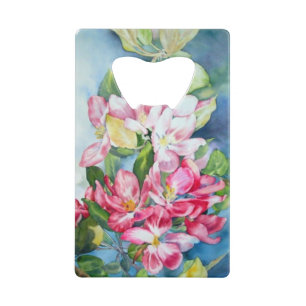 Crabapple Blüten und Pfingstrose Geldbeutel Flaschenöffner
