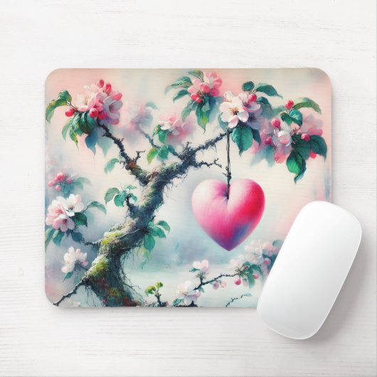 Crabapple Tree Heart Mousepad (Mit Mouse)