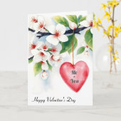 Crabapple Tree Heart Valentinstag Karte (Gelbe Blume)