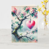 Crabapple Tree Heart Valentinstag Karte (Gelbe Blume)