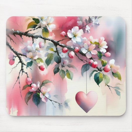 Crabapple Tree Herz Mousepad (Vorne)