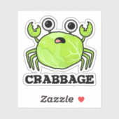 Crabbage Funny Cabbage Crab Pub Aufkleber (Blatt)