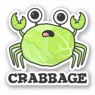 Crabbage Funny Cabbage Crab Pub Aufkleber