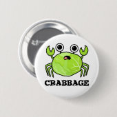 Crabbage Funny Cabbage Crab Pub Button (Vorne & Hinten)