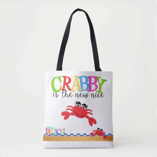 Crabby All-Over-Print Tote Bag, Mittel Tasche (Vorderseite)