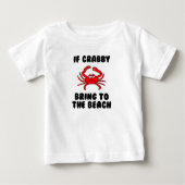 Crabby bringt Niedlich an den Strand Baby T-shirt (Vorderseite)