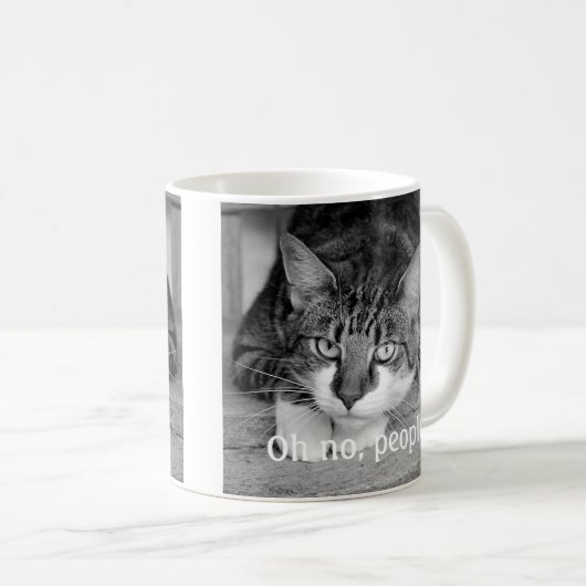 Crabby Cat, "Oh nein, Leute" Kaffeetasse (VorderseiteRechts)
