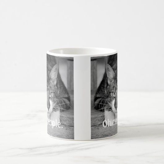 Crabby Cat, "Oh nein, Leute" Kaffeetasse (Mittel)