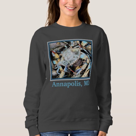 Crabby Crab Annapolis, MD Sweatshirt oder T - Shir (Vorderseite)